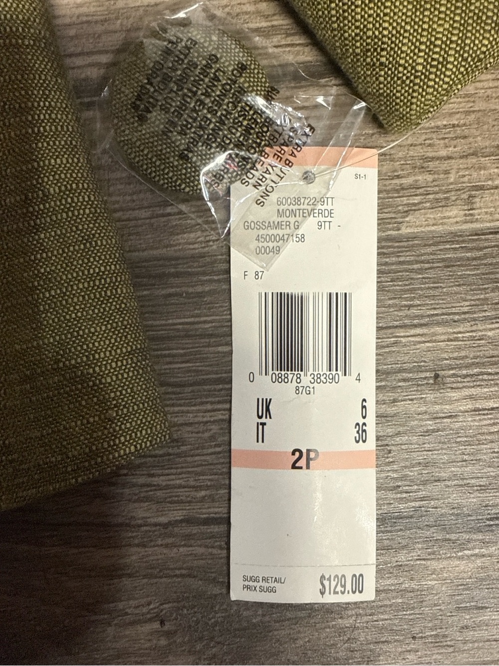 Kasper Petite Linen Cotton Olive Green Blazer Jacket NWT Size 2P - Picture 6 of 10